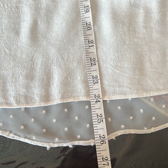 Zara Basic White Dot Chiffon Puff Sleeve Blouse Size M - Picture 9 of 11